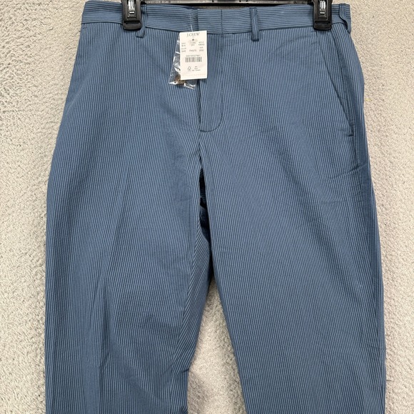J Crew Thompson Men Golf Dress Pants 29X32 Blue Pinstripe Performance  Cotton NEW